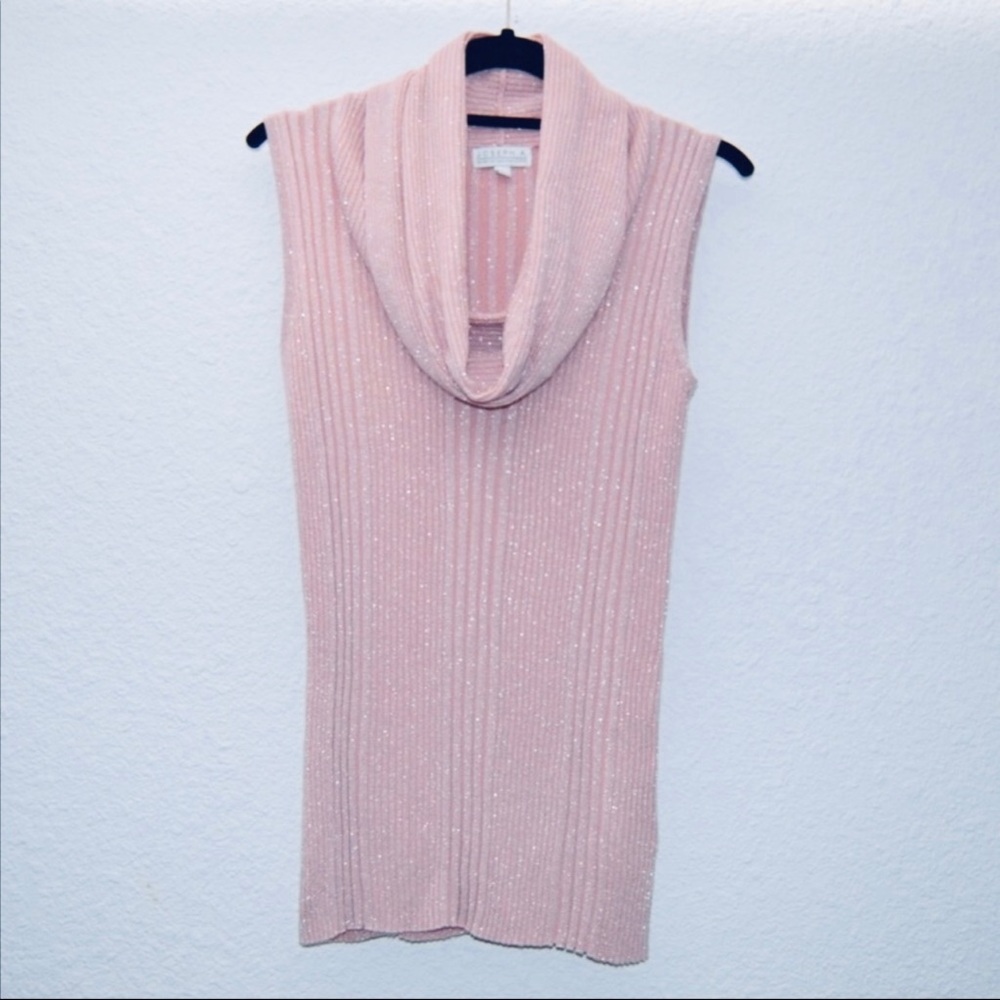Joseph A. Pink Shimmer L Sleeveless Knit Top - Picture 4 of 5